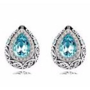 Ladies CZ White Gold Filled Post Earrings